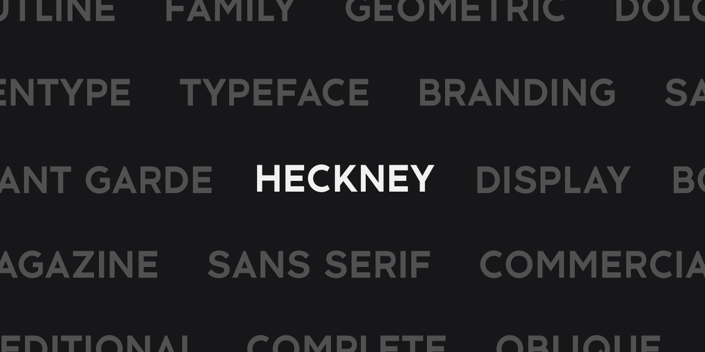 Ejemplo de fuente Heckney 70 Bold
